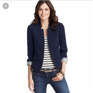LOFT Notched Collar Blazer in Navy Blue